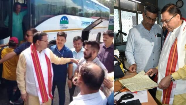 cm pushkar dhami surprise inspection isbt dehradun