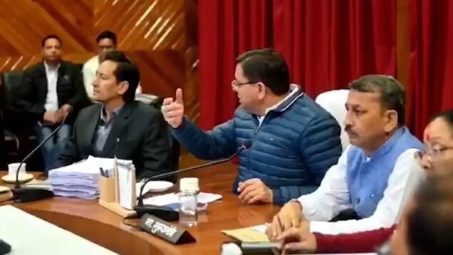 cm dhami scolds of officials for carelessness